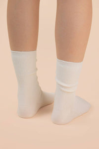 Ribbed mock socks: OLIVE
