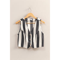 Striped Denim Vest