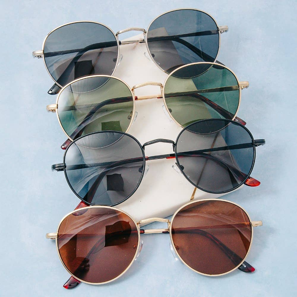 Thin Retro Round Sunglasses