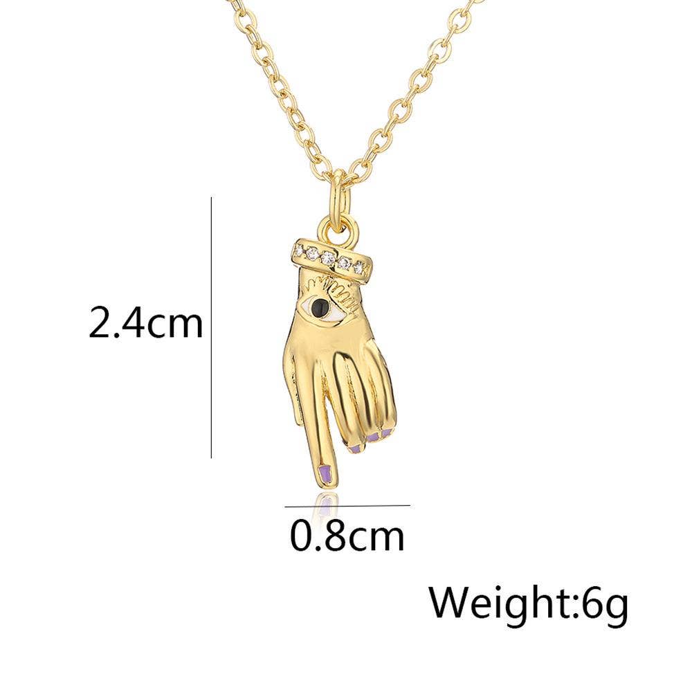 Gold Plated Hand Pendant Necklace