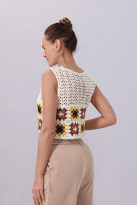 Boho Granny Square Crochet Vest