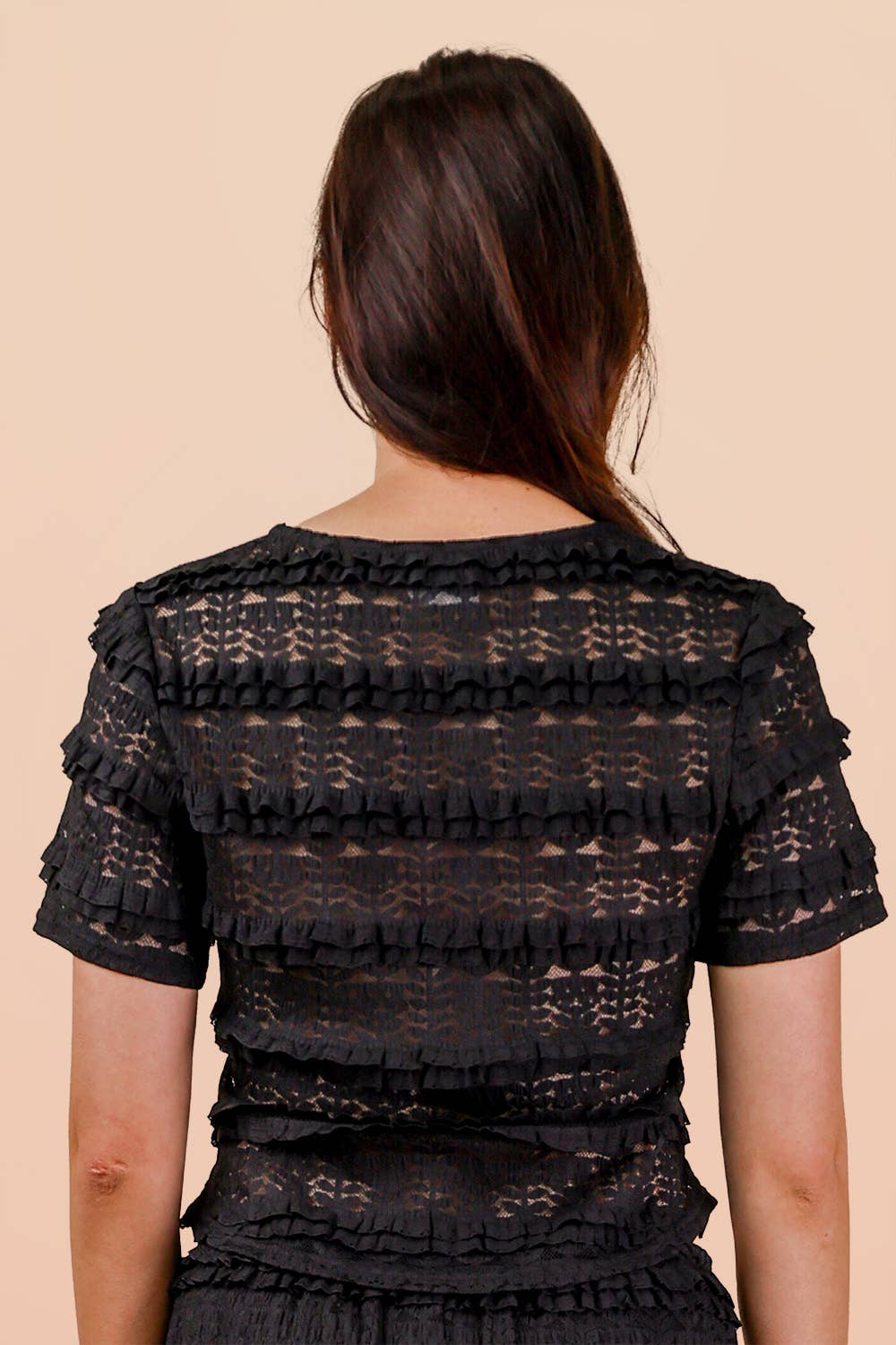 Prairie Grunge Black Lace Top