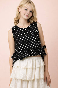 Dottie Black Ruffle Hem Top