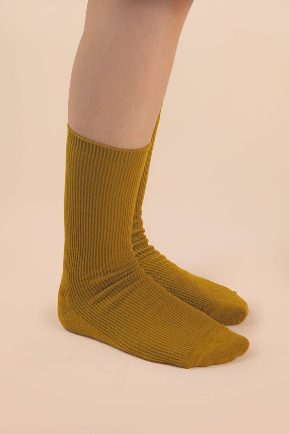 Ribbed mock socks: FOREST