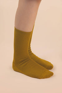 Ribbed mock socks: FOREST