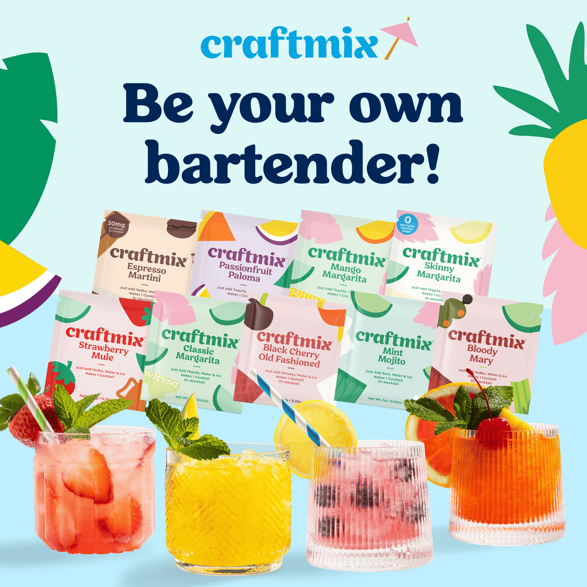 Variety Pack Cocktail Mixers - 6 Servings Multipack