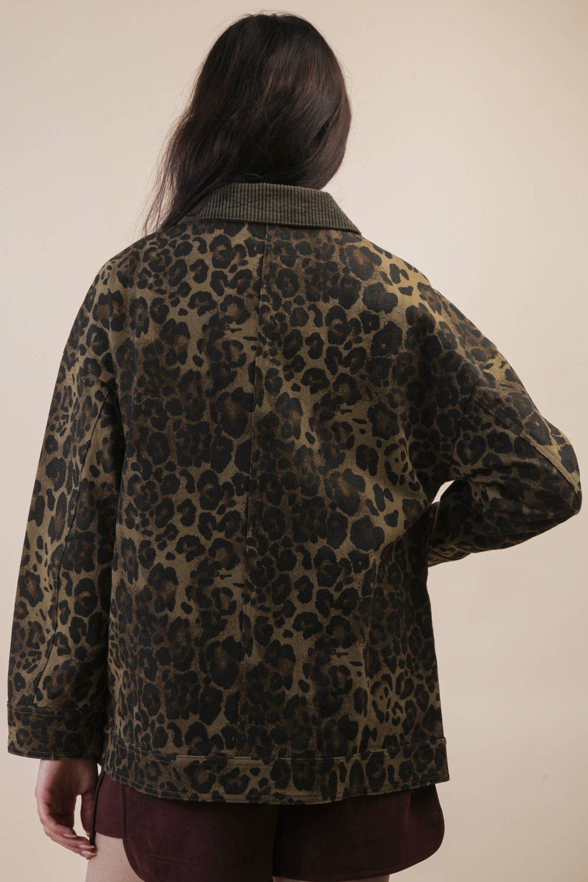 Leopard Washed Twill Cotton Jacket