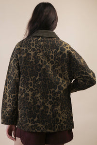 Leopard Washed Twill Cotton Jacket