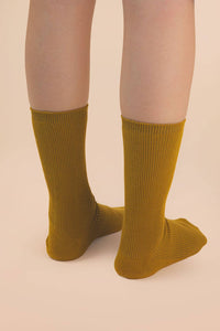 Ribbed mock socks: FOREST