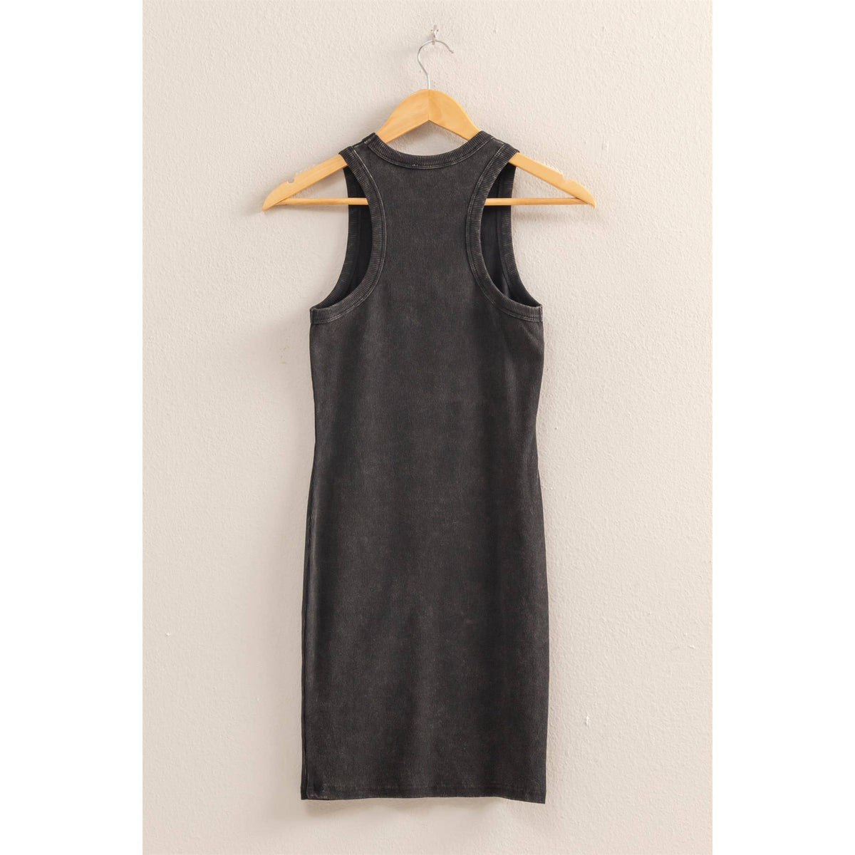 Lets Go Outside Ribbed Tank Dress in Black