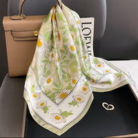 Green Daisy & Leaf Bandana Scarf
