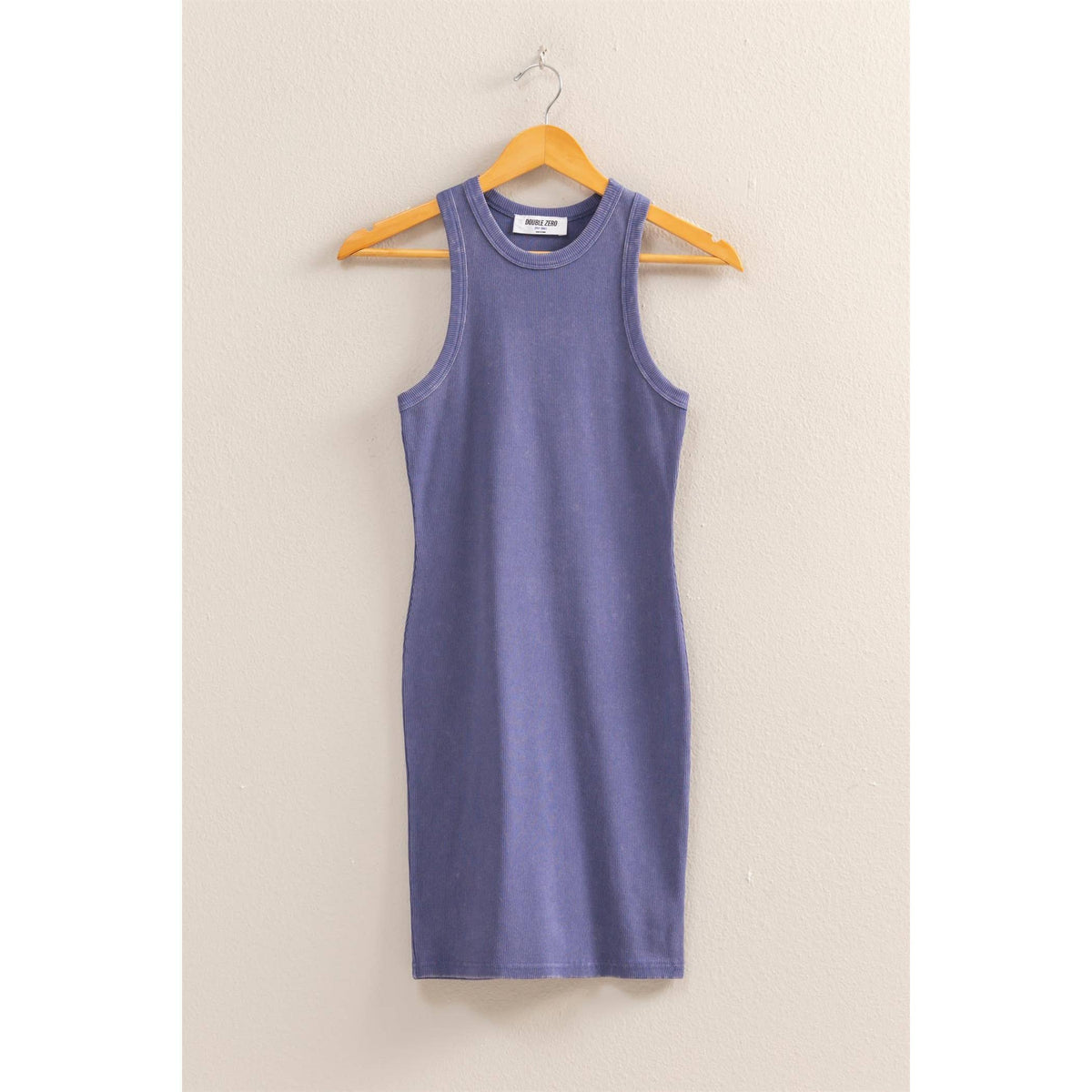 Lets Go Outside Ribbed Tank Dress in Dusty Indigo