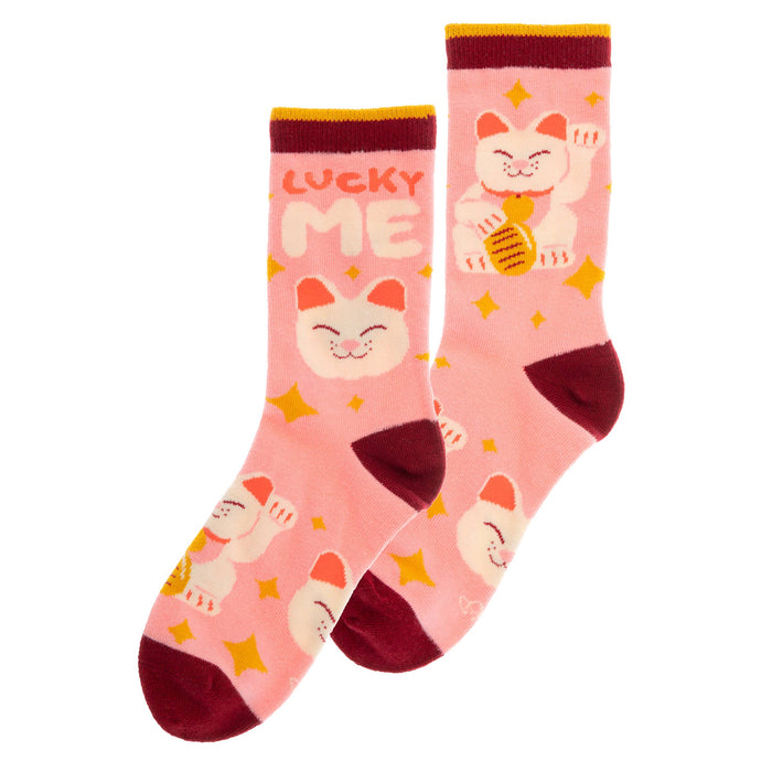 Lucky Cat Crew Socks
