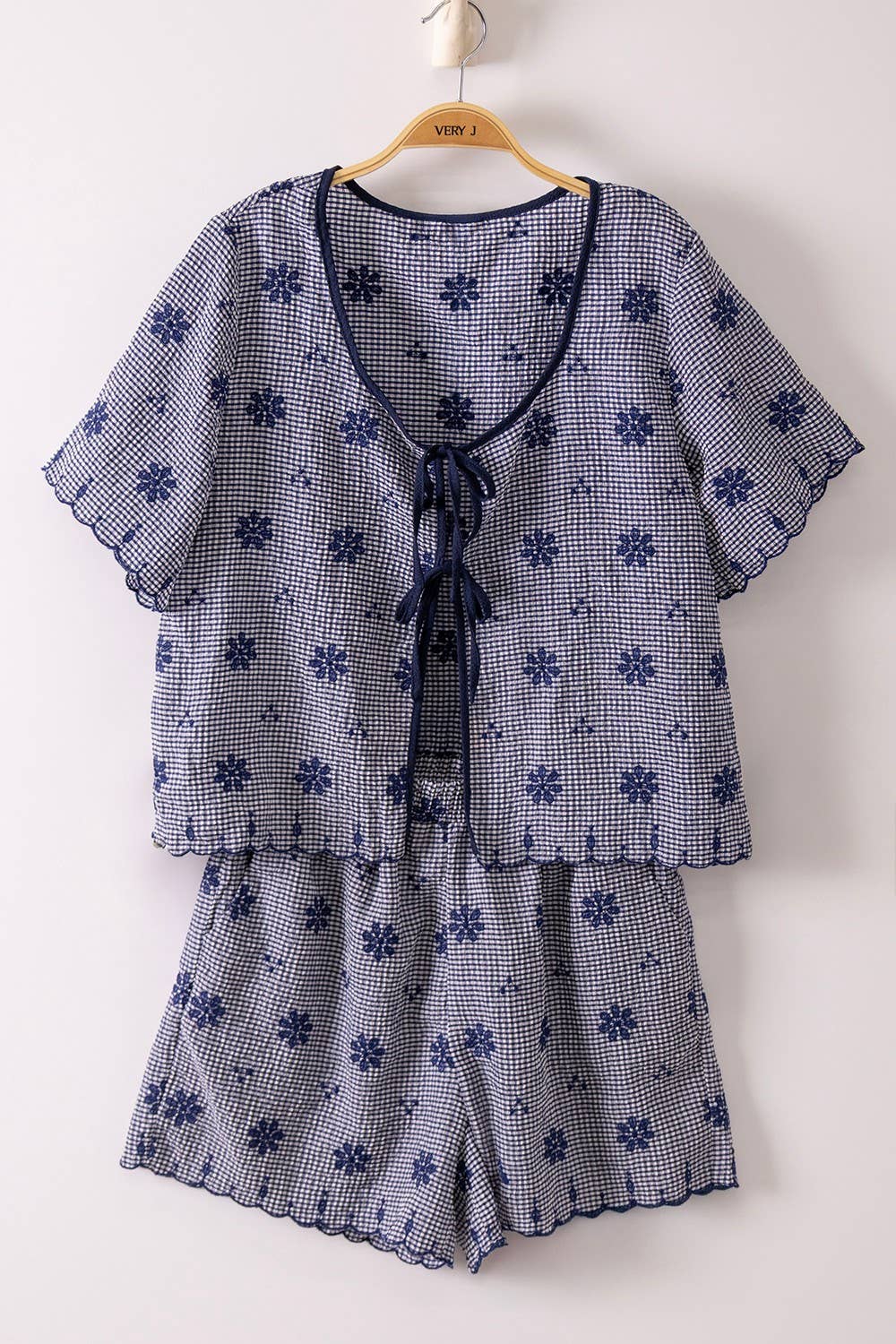 Darcy Floral Embroidery Woven Top & Shorts Set