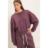 Plum Star Patch Sleeve Sweatshirt
