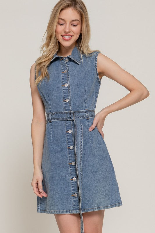 Denim Button Down Mini Dress