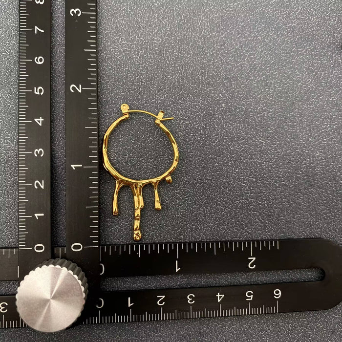 18K Gold Plated Lava Drop Hoops in Gold