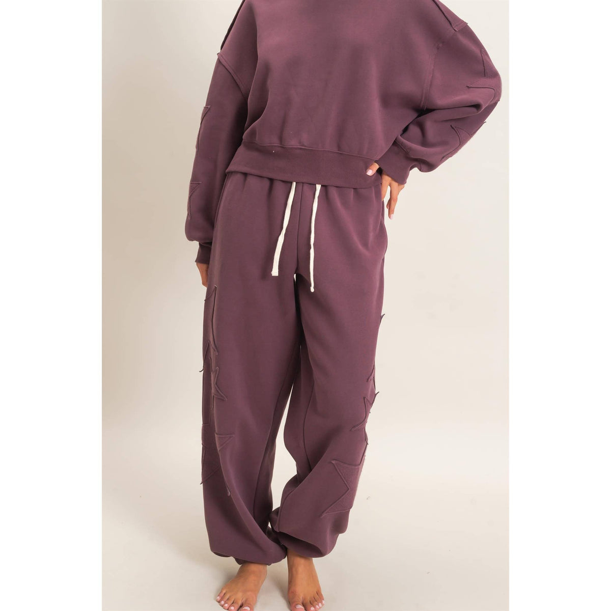 Plum Star Patch Jogger Pants