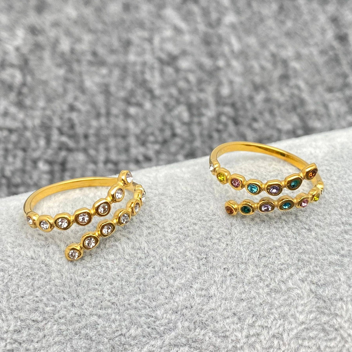 Cubic Zirconia 18K Gold Plated Octopus Ring Clear