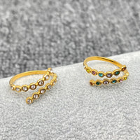 Cubic Zirconia 18K Gold Plated Octopus Ring Clear