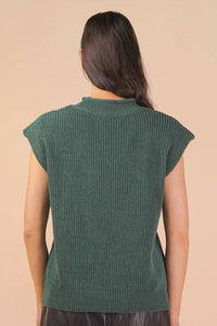 Oversized Soft Knit Sweater Vest Top Forest