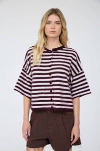 Makinly Burgundy Stripe Cardi
