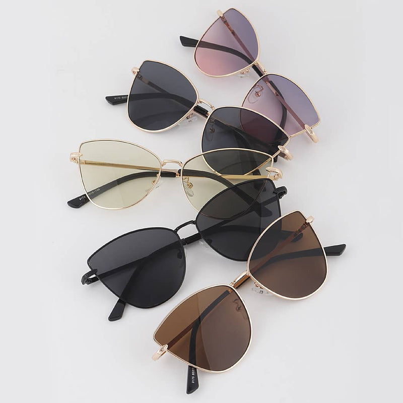 Cateye Metal Frame Sunglasses