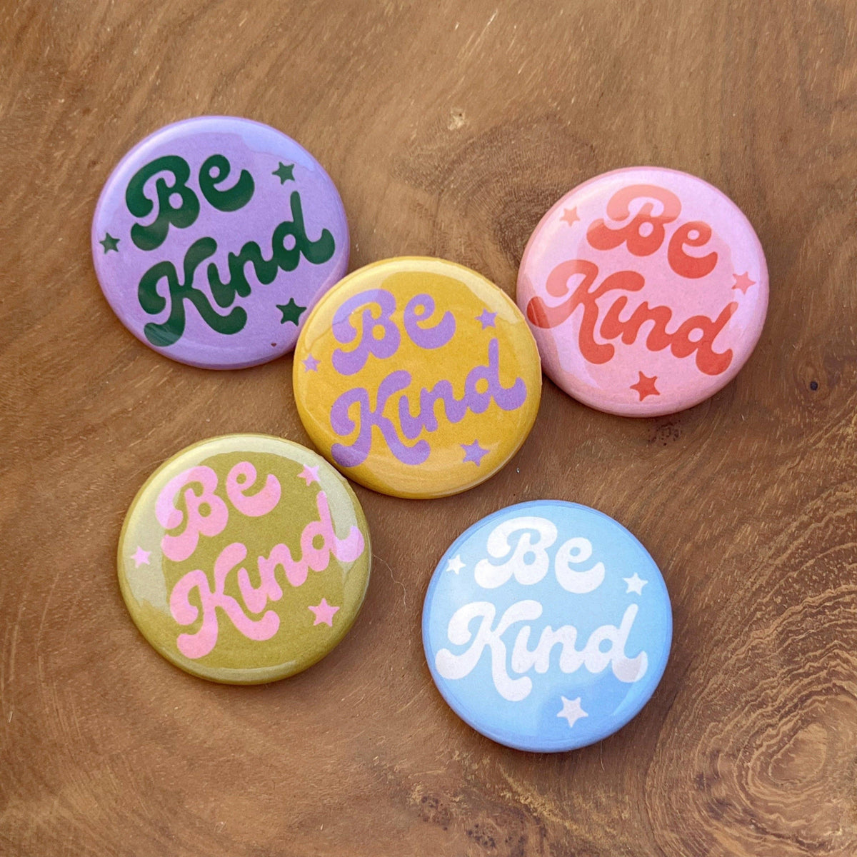 Positivity Button Pins: Be Kind - Blue