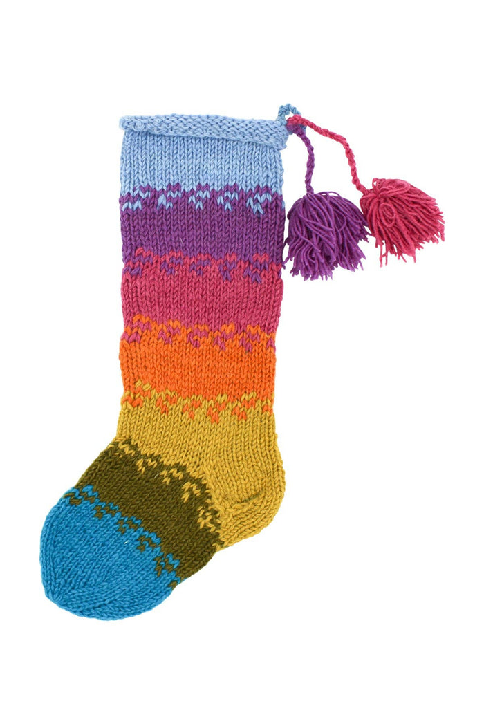 Candy Rainbow Knit Stocking - 580 Threads