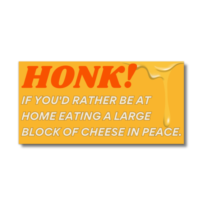 Eating Cheese Bumper Sticker